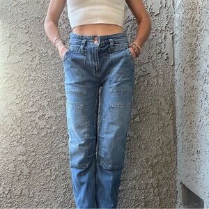 Pilcro Light Blue Straight Leg Jeans